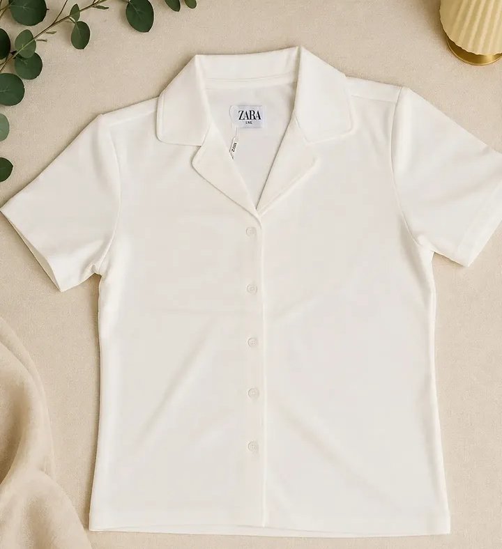 Chemisette Zara blanche - manches courtes