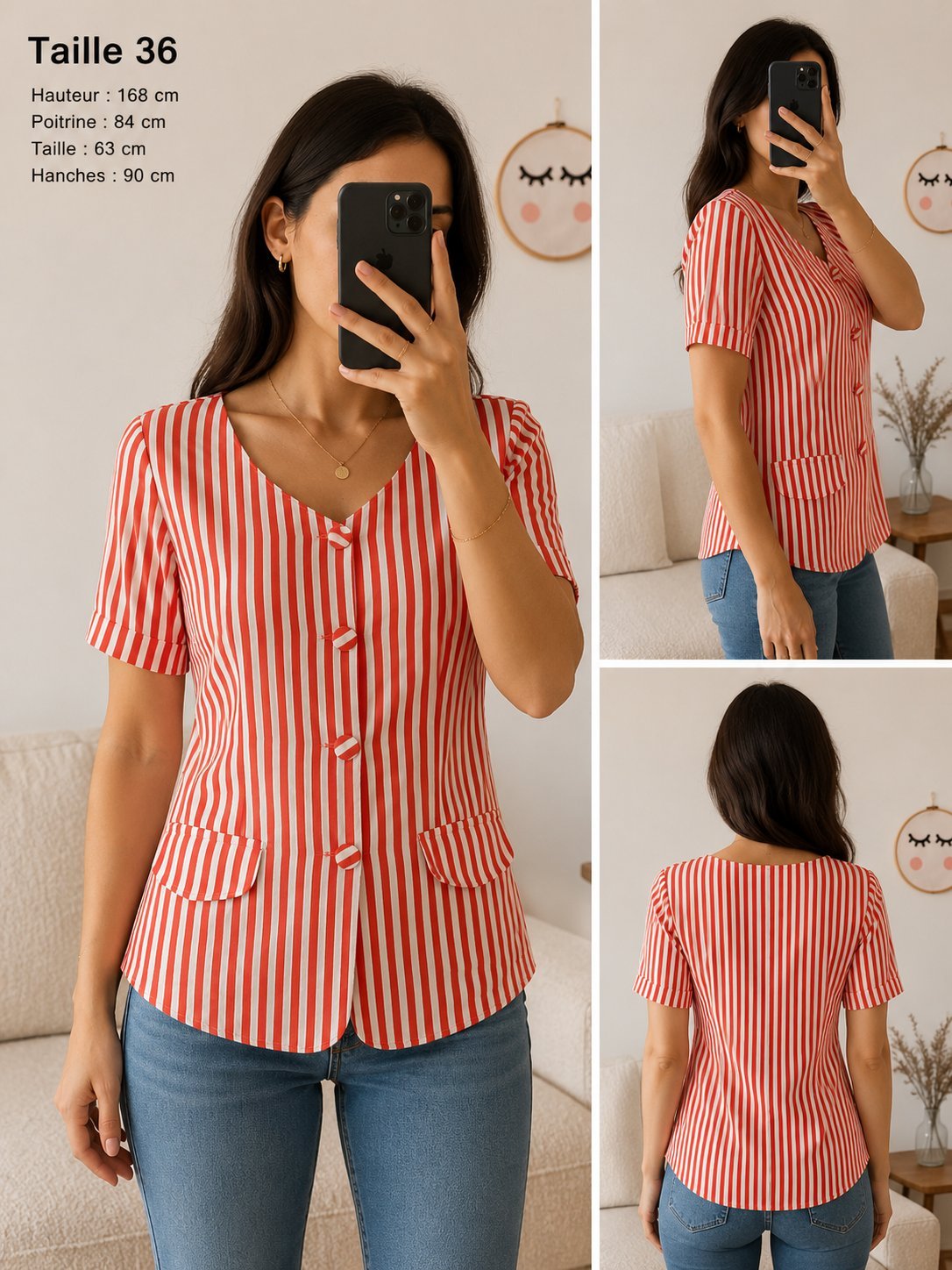 Chemise rayée orange 🍊🍊🍊🍊🍊