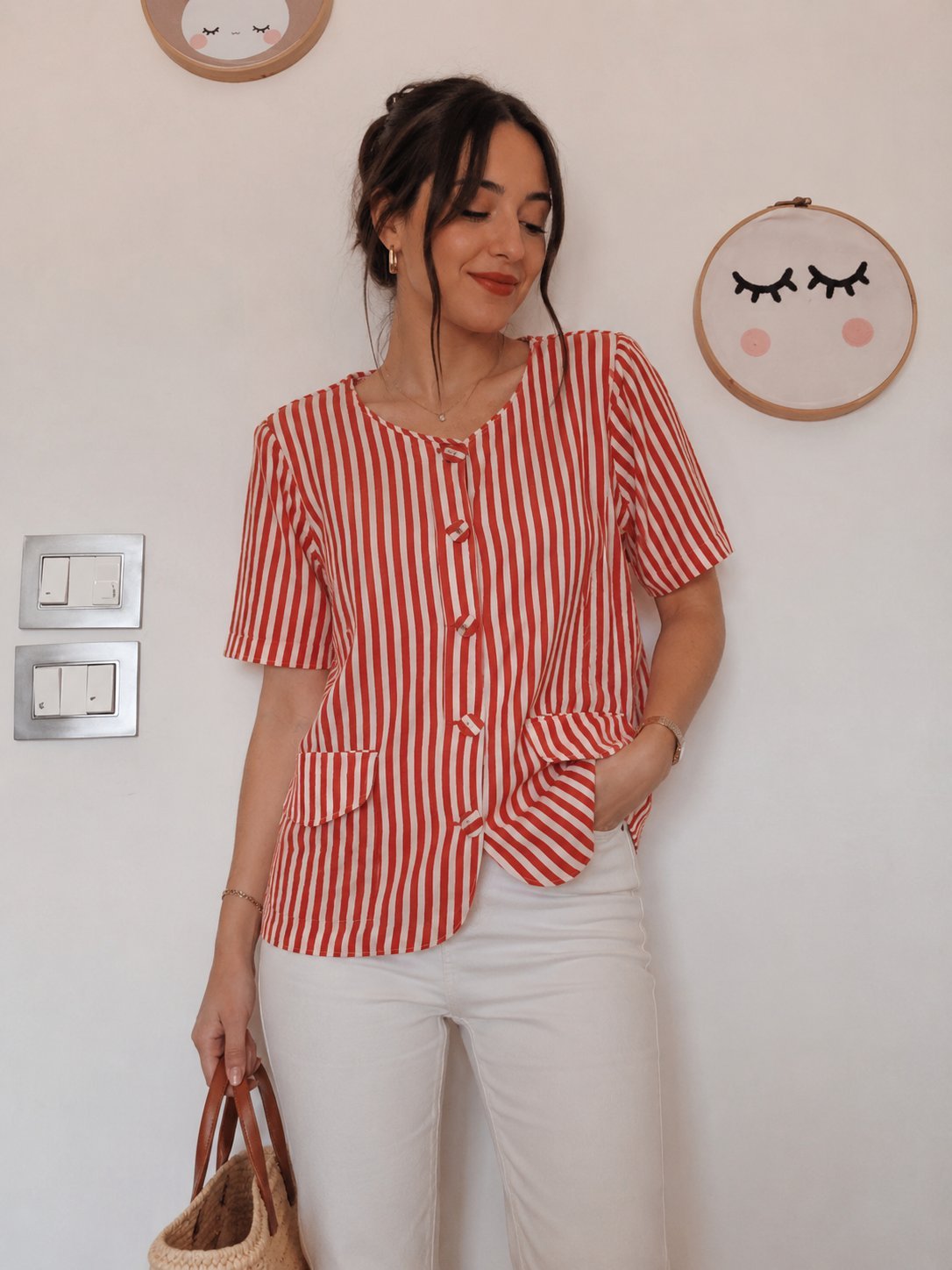 Chemise avec boutons rayé 