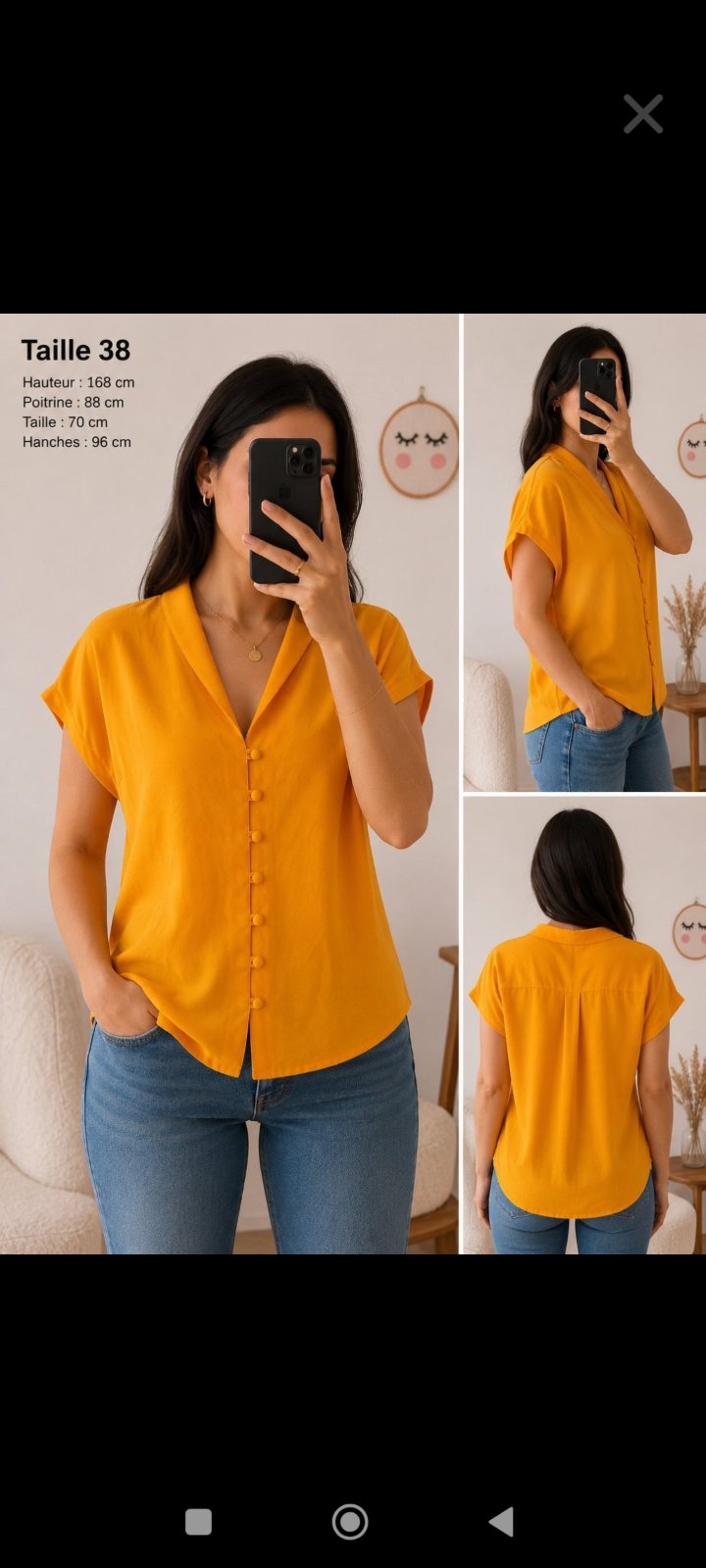 3 chemise fluid taille m