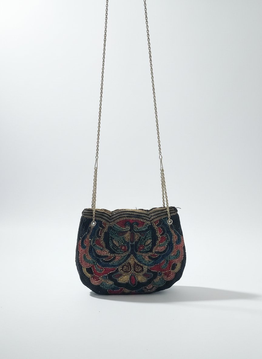 Sac pochette perlé vintage chic – fait main – pièce unique ✨