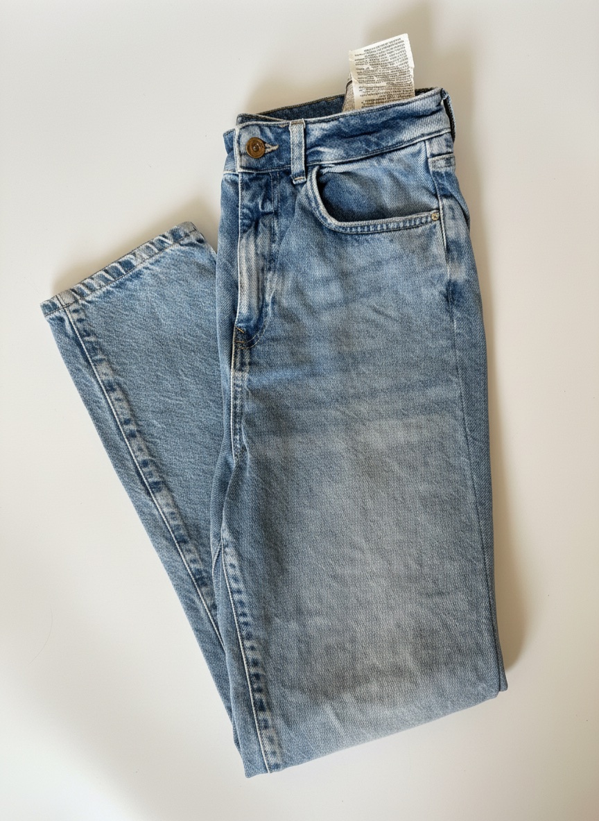 Light Wash Straight-Leg Jeans 