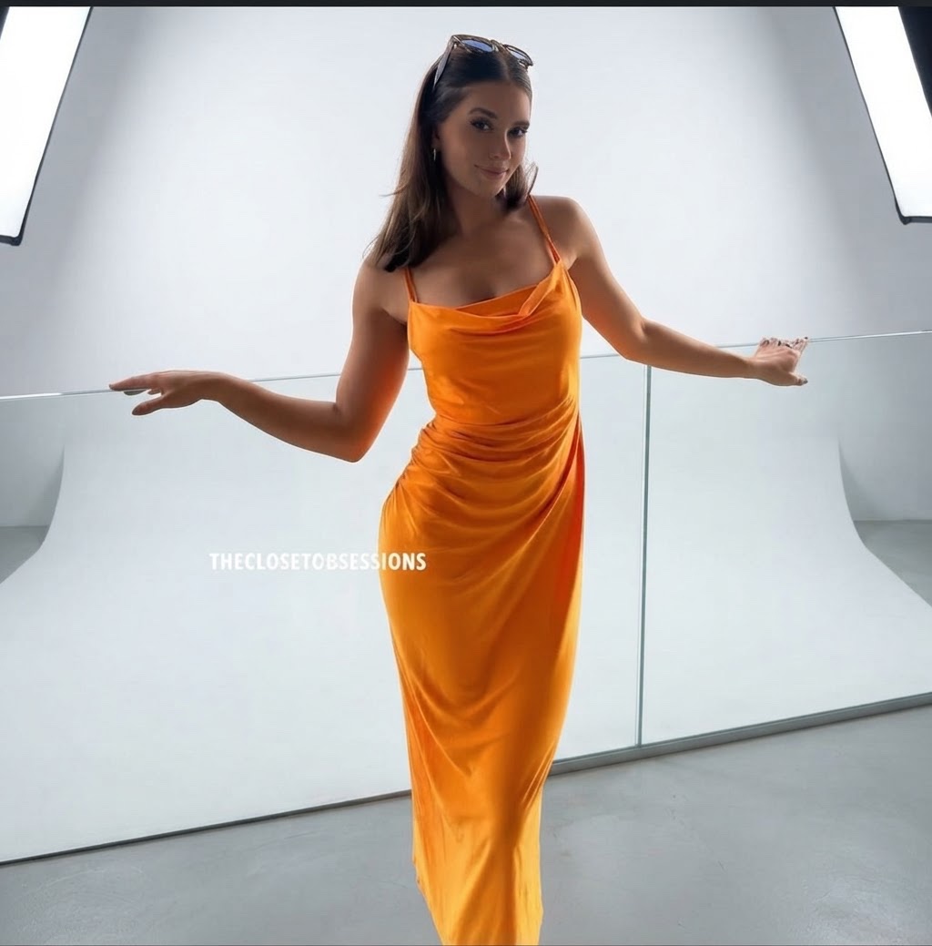 Robe orange zara 