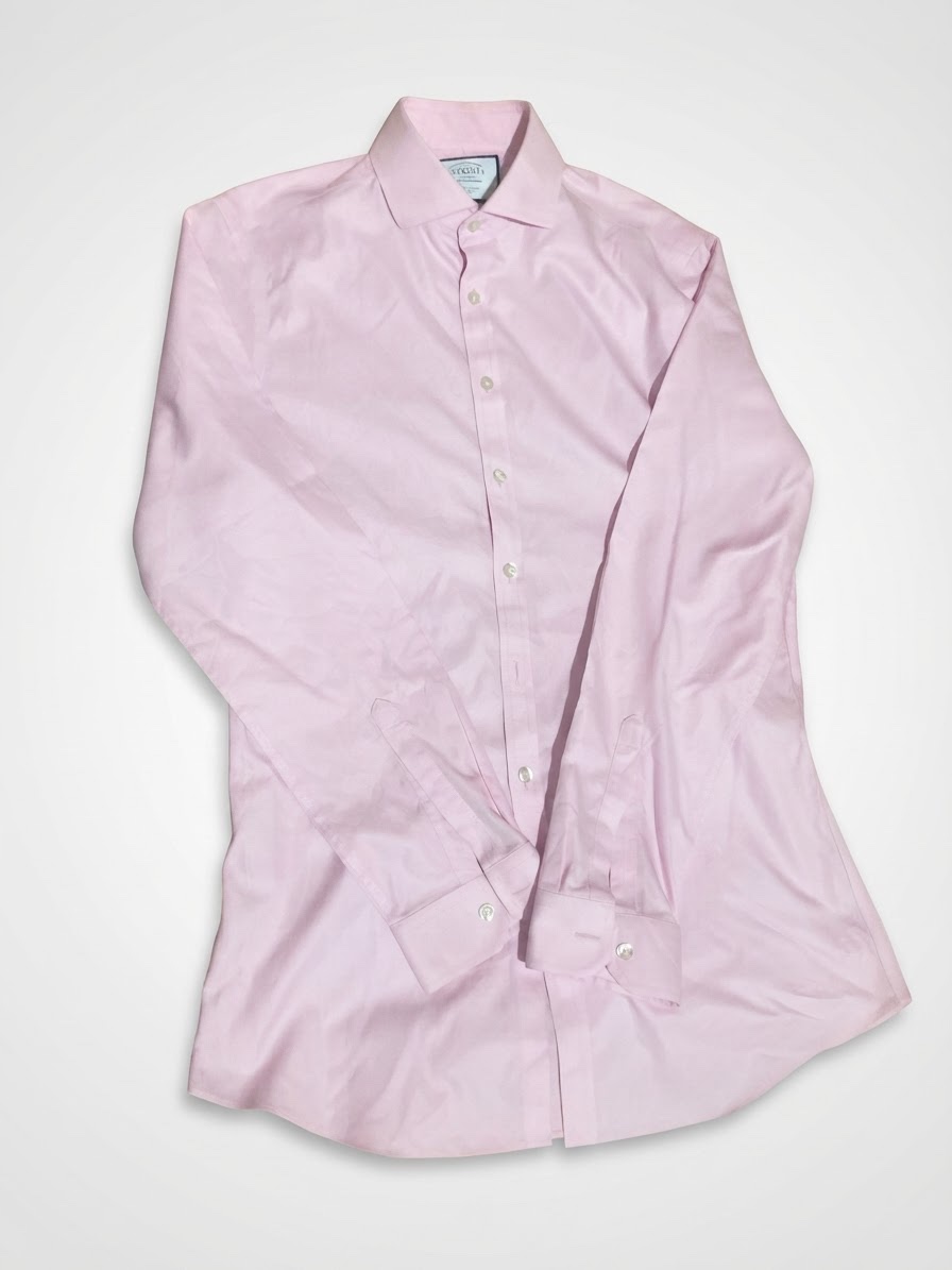 Charles Tyrwhitt Shirt Mens 17 Pink Button Up Dress Shirt Slim Non Iron