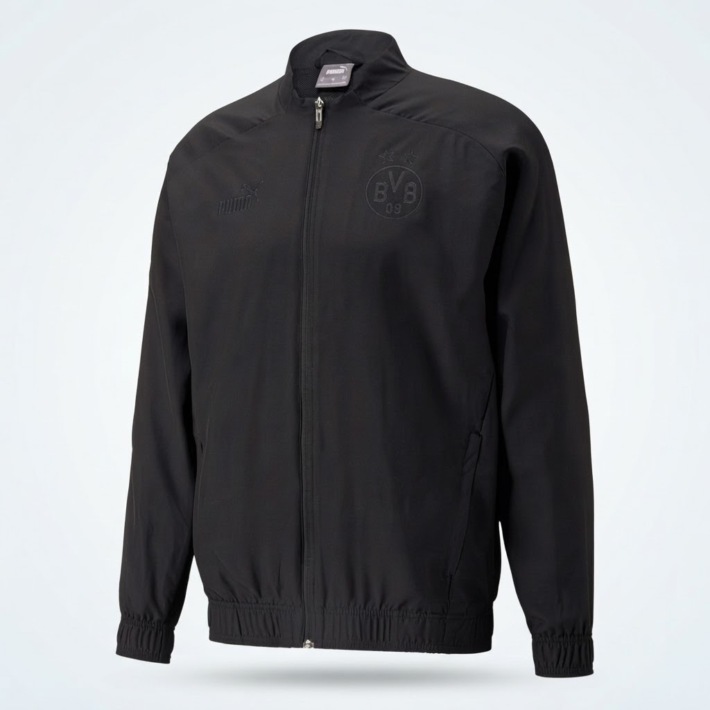 PUMA MEN'S BORUSSIA DORTMUND 2023/24 PRE-MATCH JACKET BLACK