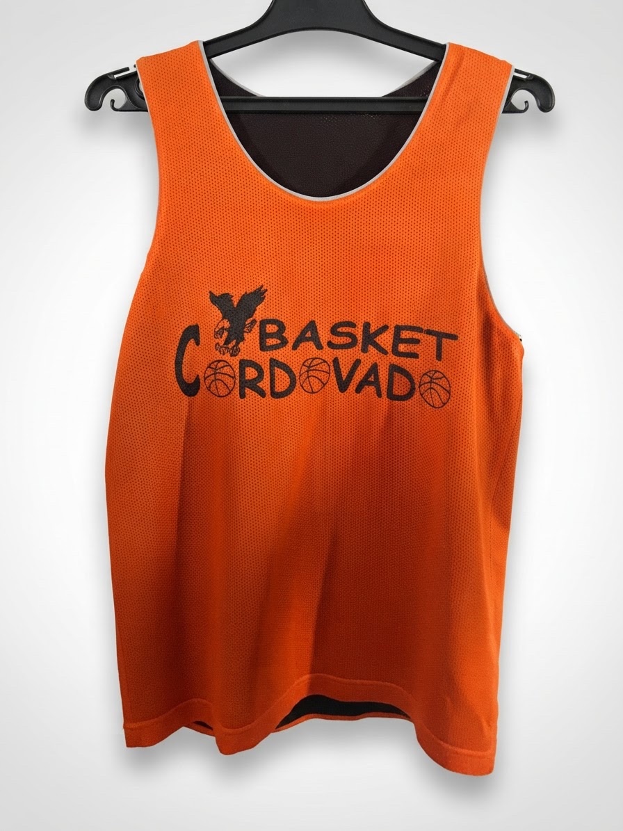 Tishirt basket double face orange et noir