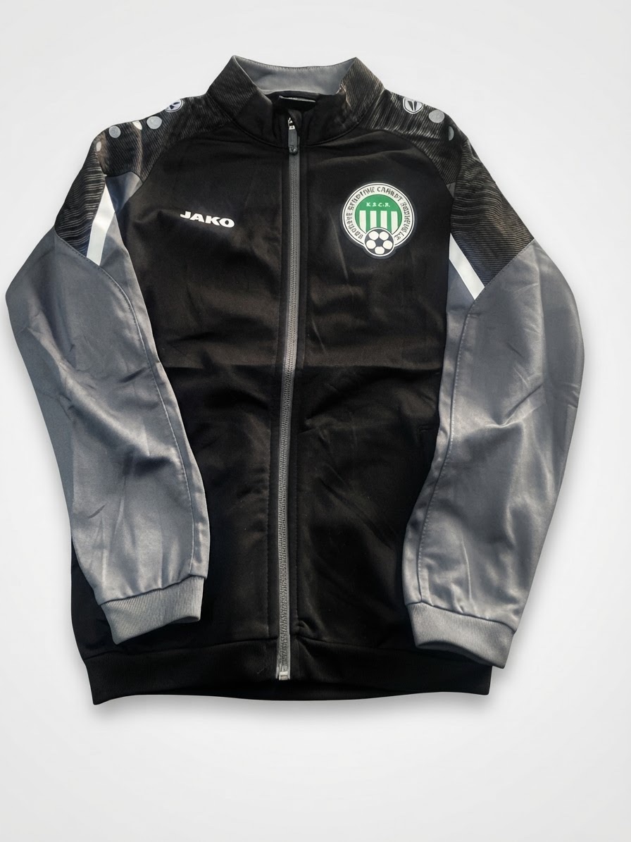 Veste d'entraînement de la marque JAKO floquée aux couleurs et avec l'écusson de l'Entente Sportive Le Cannet-Rocheville (ESCR), un club de football français basé au Cannet
