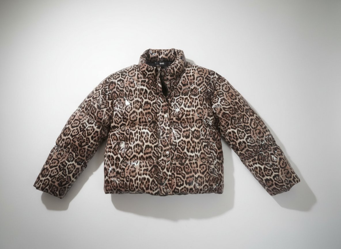 Leopard print crup puffer dolce & gabana