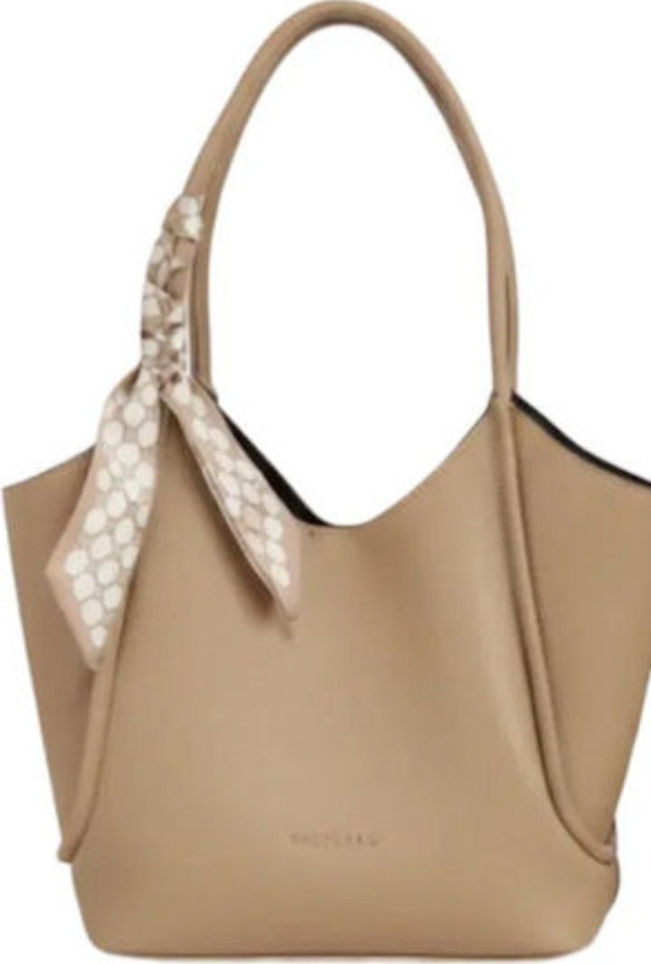Sac à main beige avec foulard 