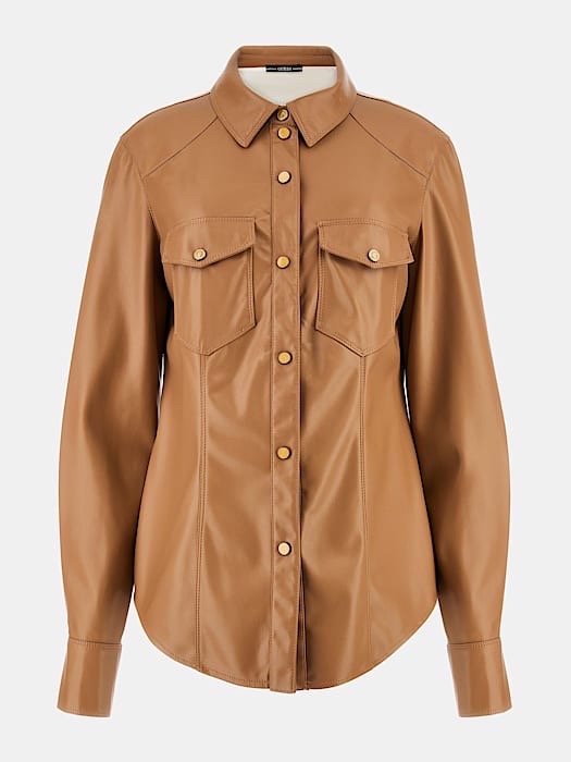 Veste Camel en cuire 