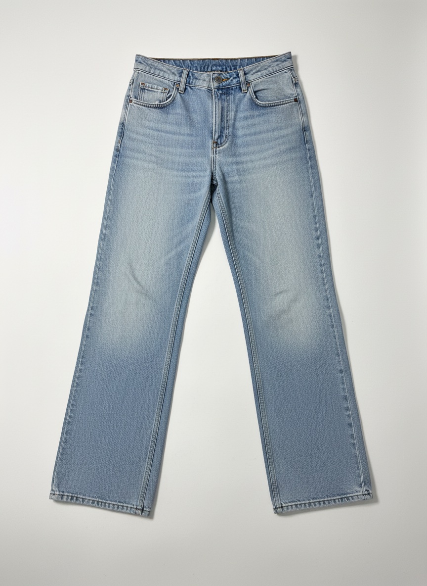 Jean Zara taille haute T36 bleu clair – coupe droite