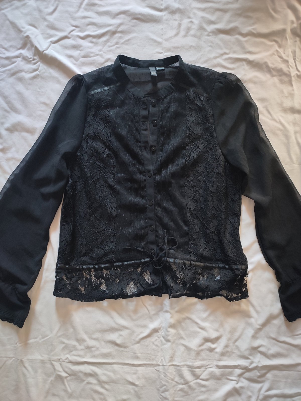 Mixed pattern black shirt