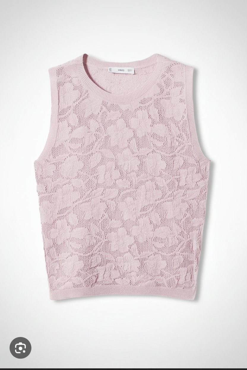 Top mango en maille 