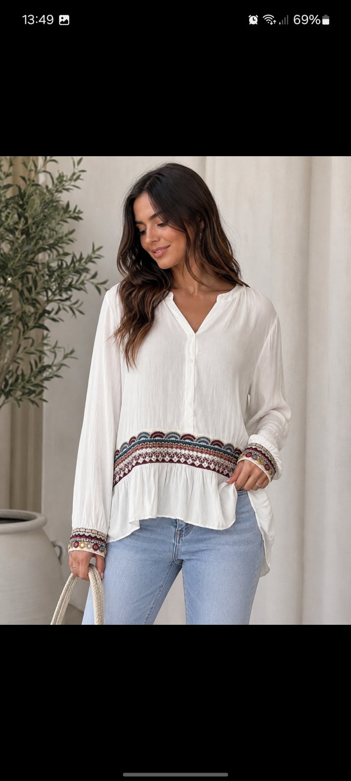Chemise blanche brodée 
