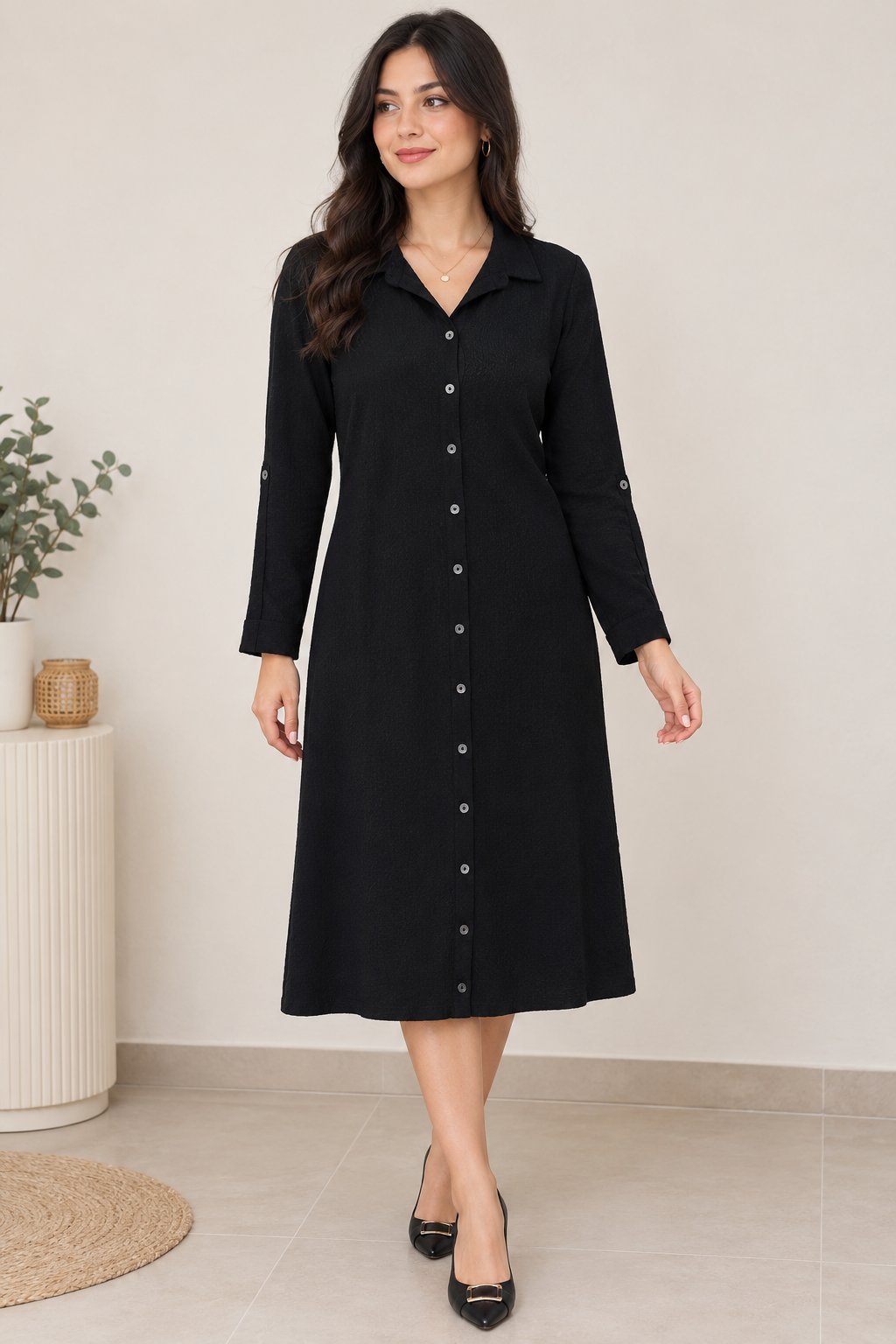 Chemise noire en tencel