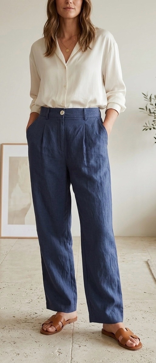 Pantalon en lin de la marque mango, taille 36 