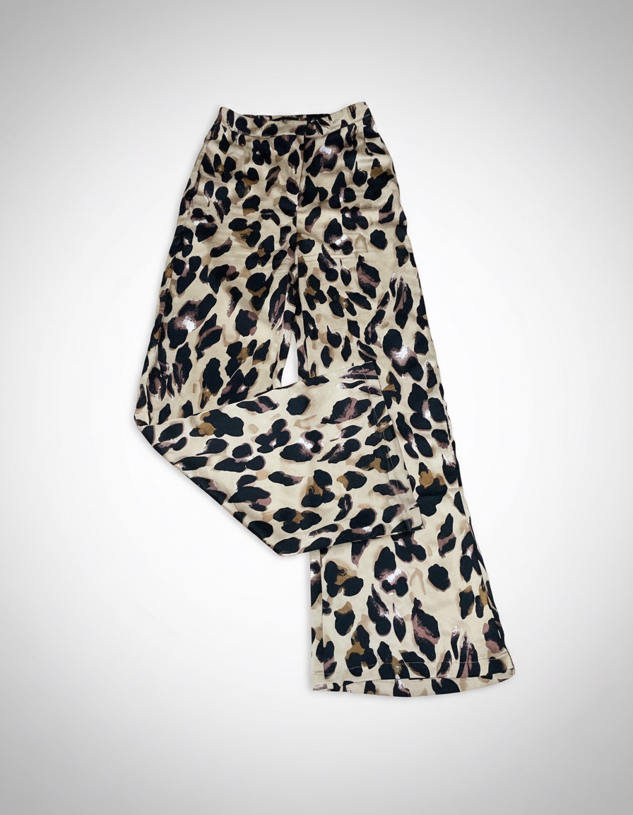 -20% avec le code SIXSEVEN  Pantalon en satin leopard taille s tres long 
