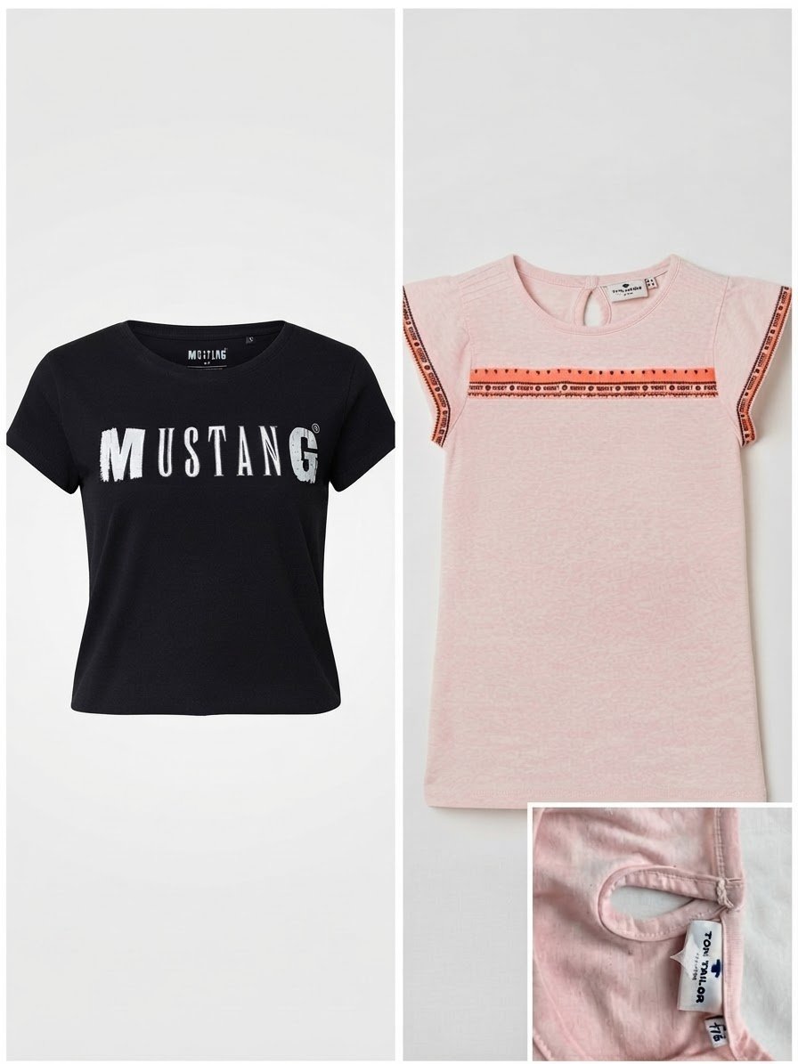 Un lot de deux T-shirts de la marque Mustang et Tom Taylor 
