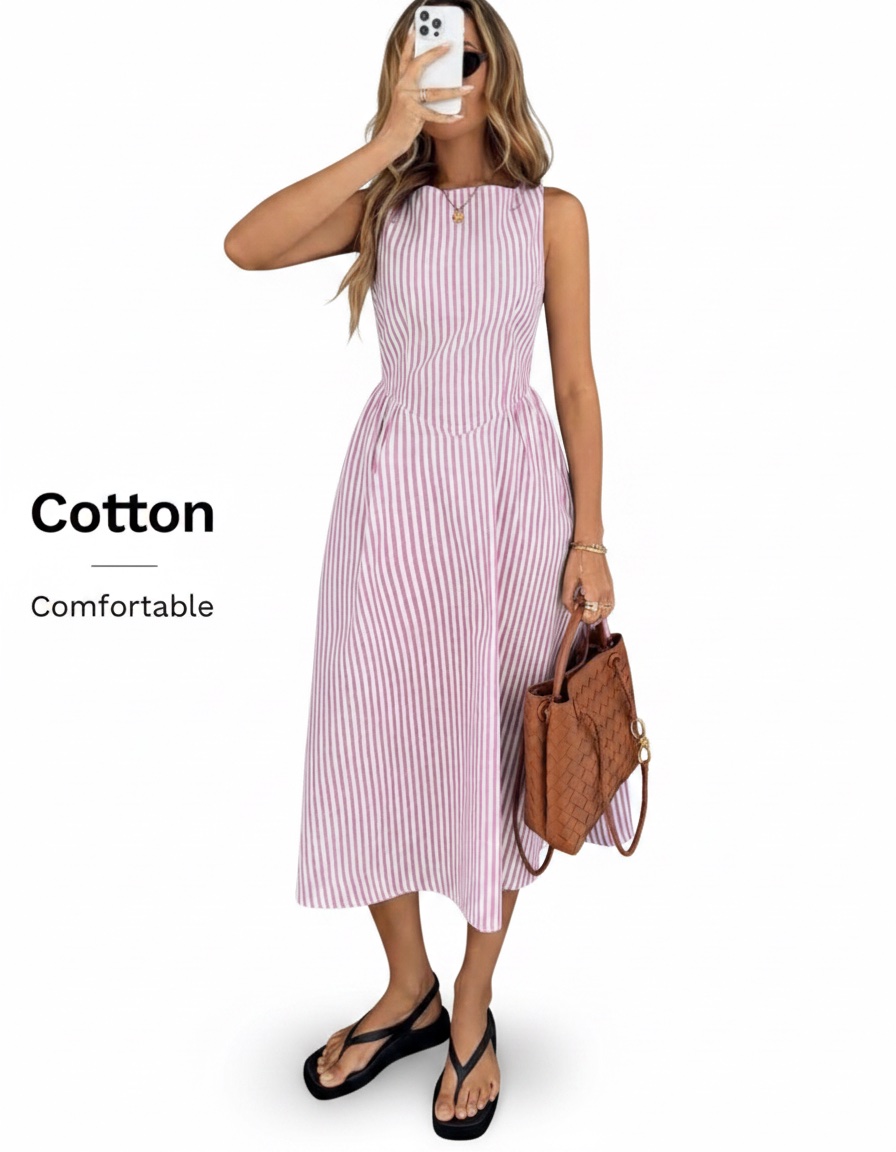 Robe rose et blanc