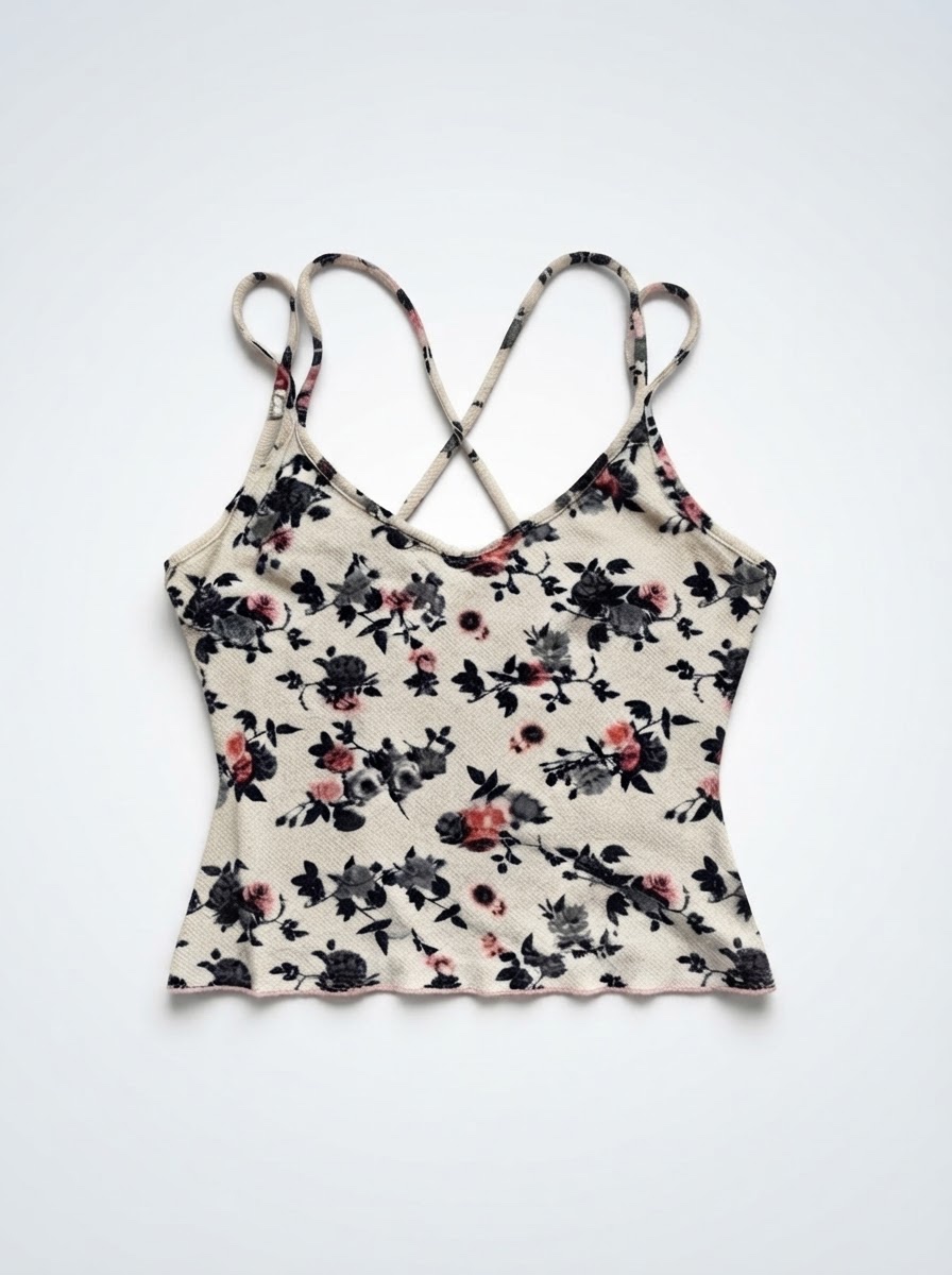 Top blanc avec des fleurs