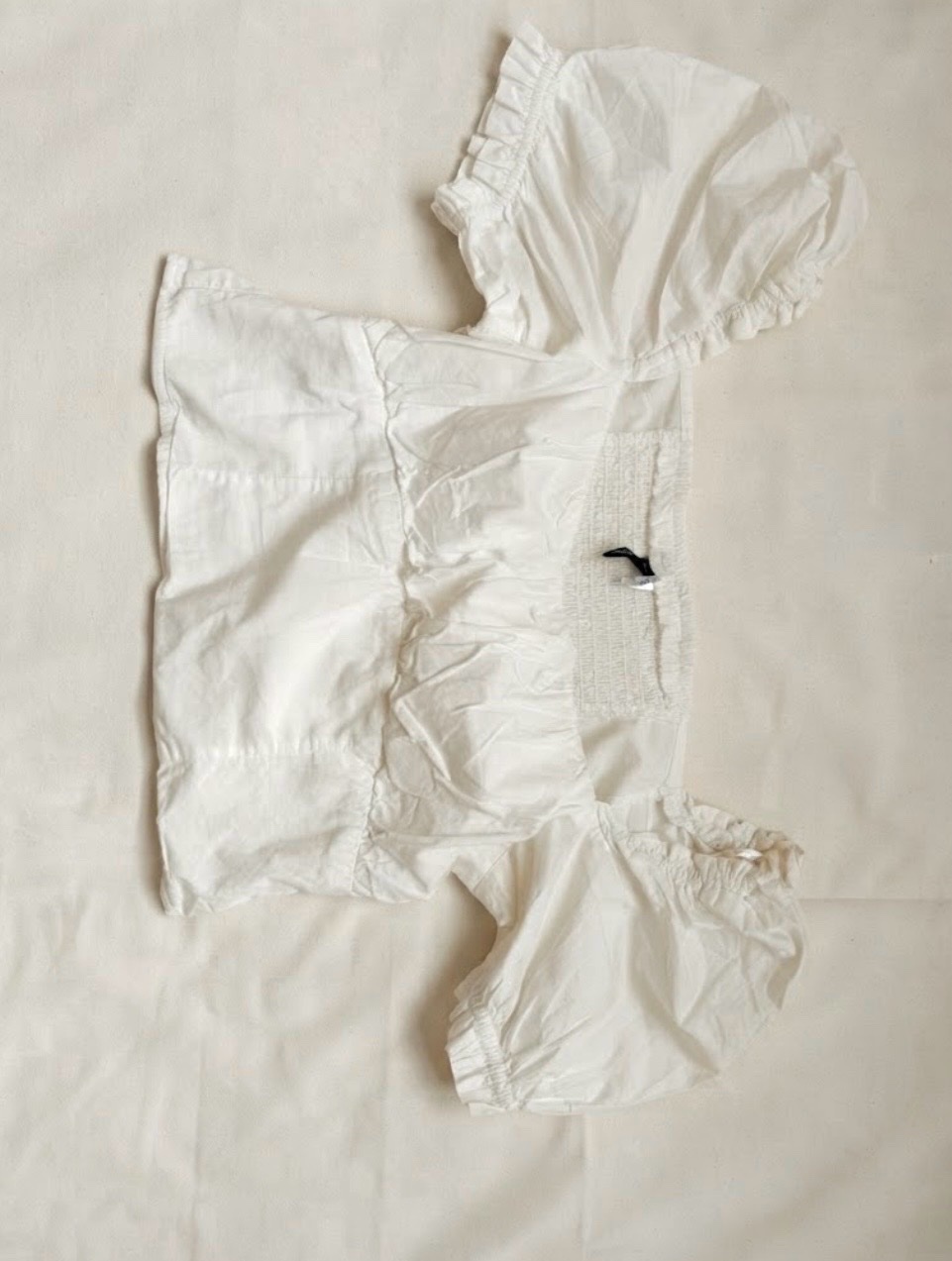 Top blanc manche bouffante