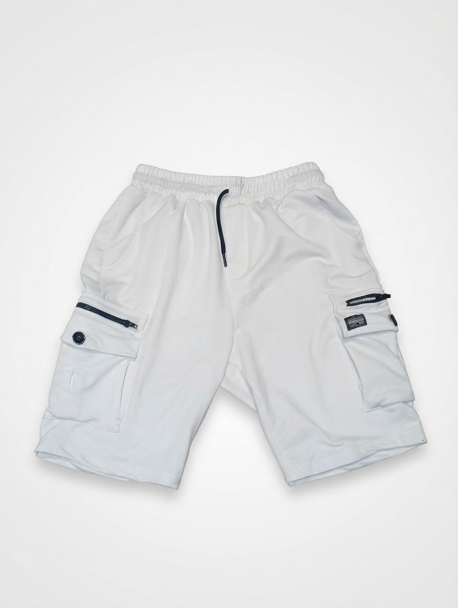 Short cargo blanc pour hom