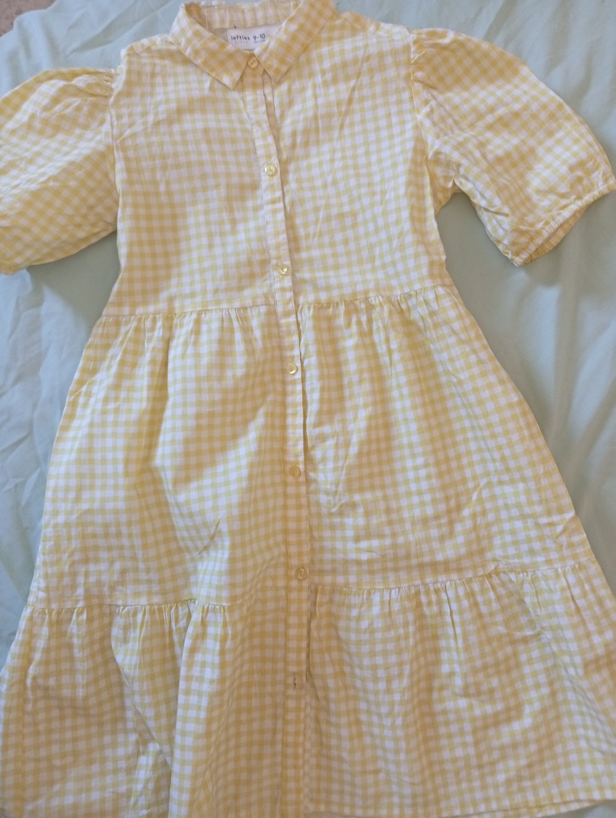 Robe a carreaux lefties en jaune poussin 
