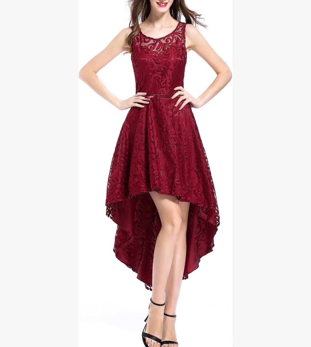 Robe rouge bordeau 