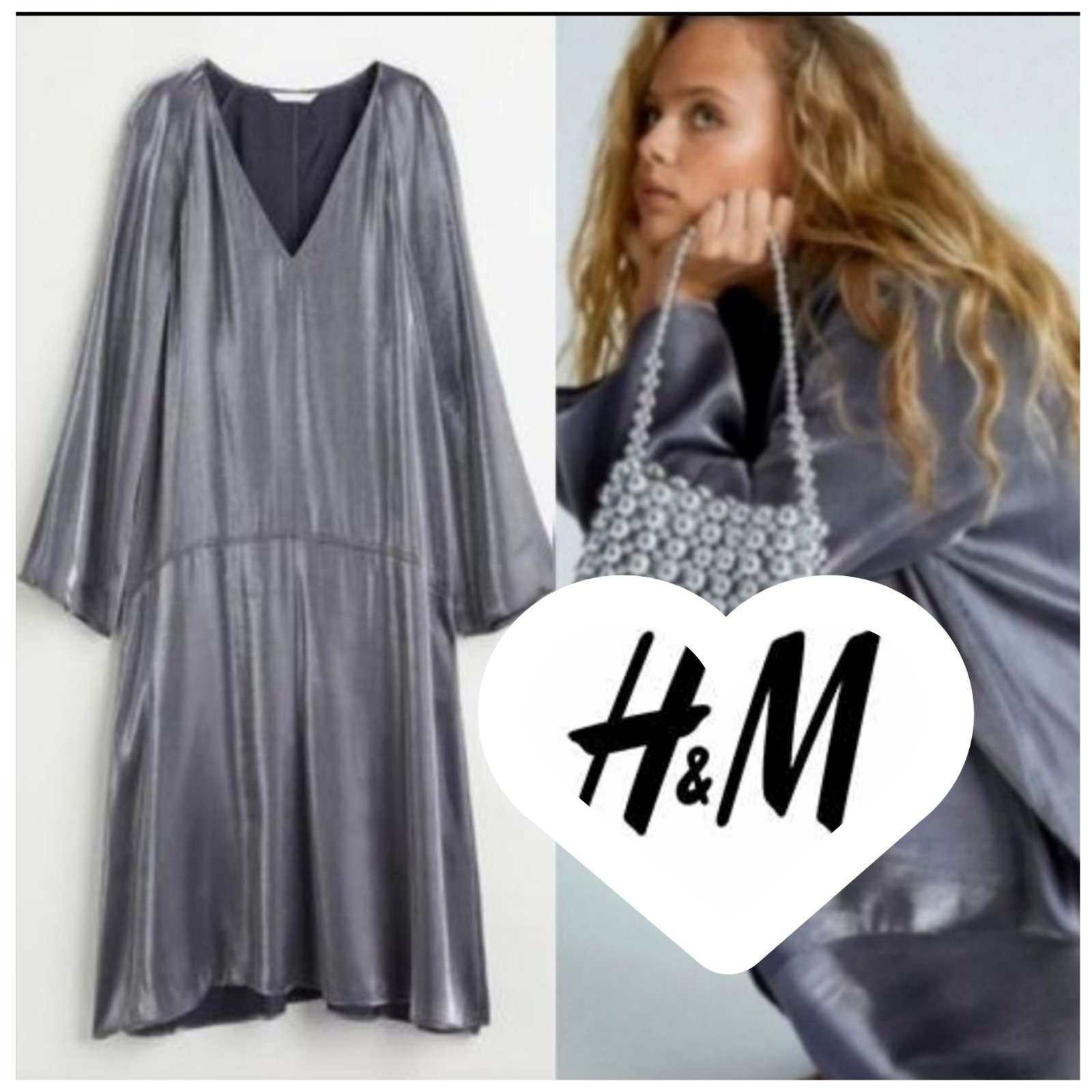 Une robe caftan métallique de la marque H&M