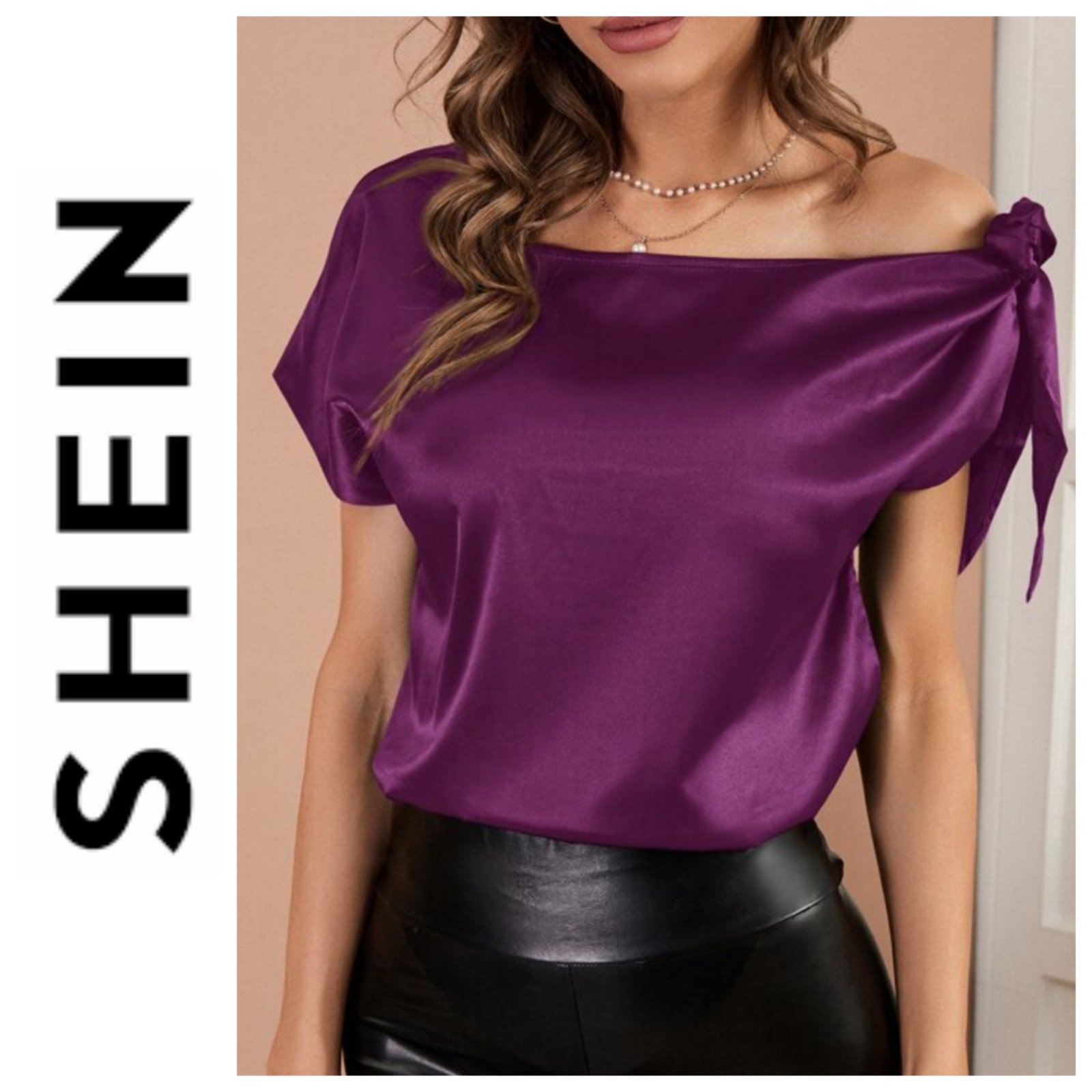Une chemise en satin de la marque SHEIN "Promo 