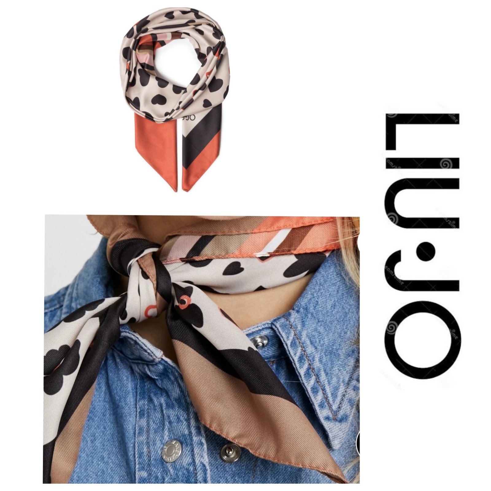 Un foulard carré stylé hyper classe AUTHENTIQUE de la marque LUIJO 