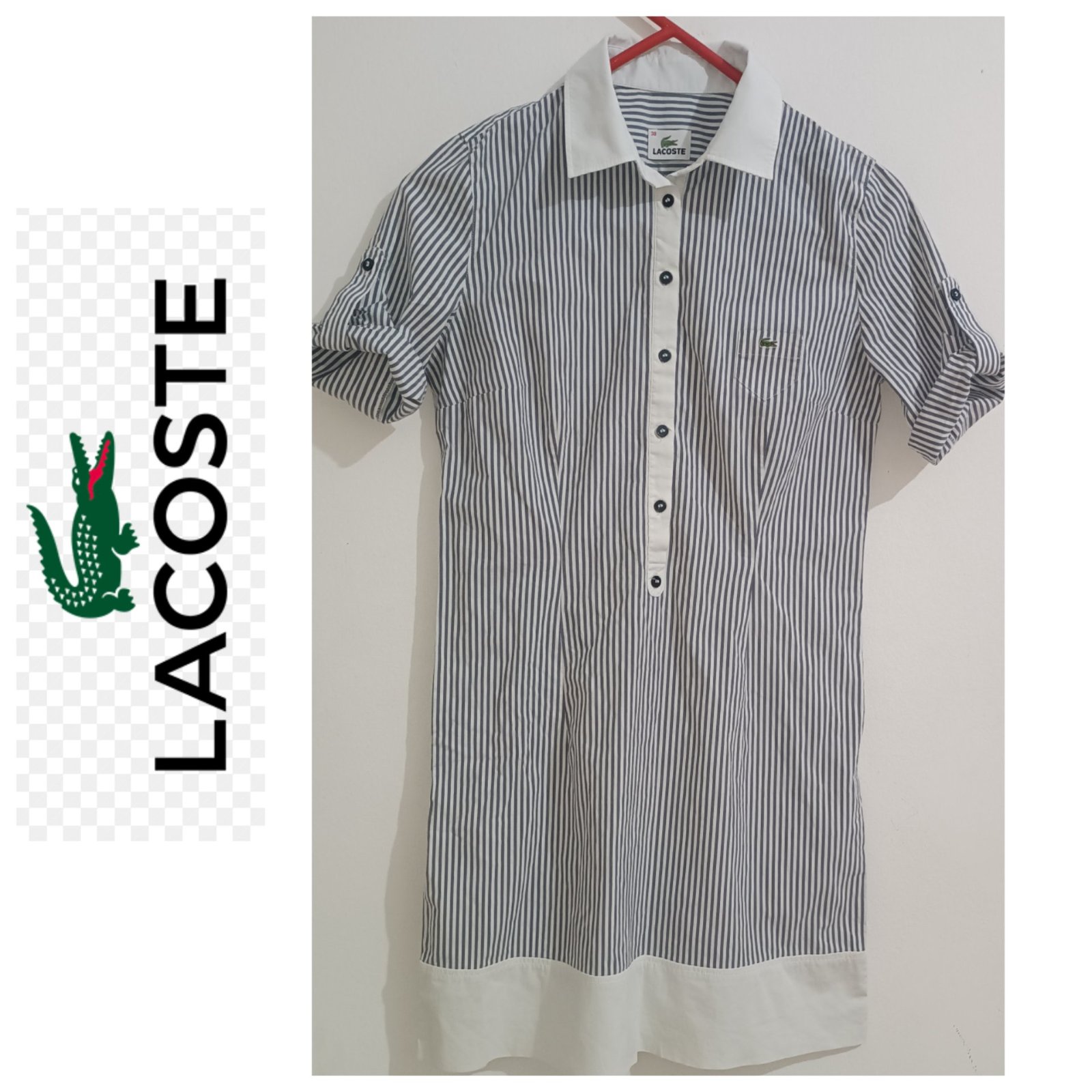 Une sublime robe à rayures AUTHENTIQUE de la marque LACOSTE