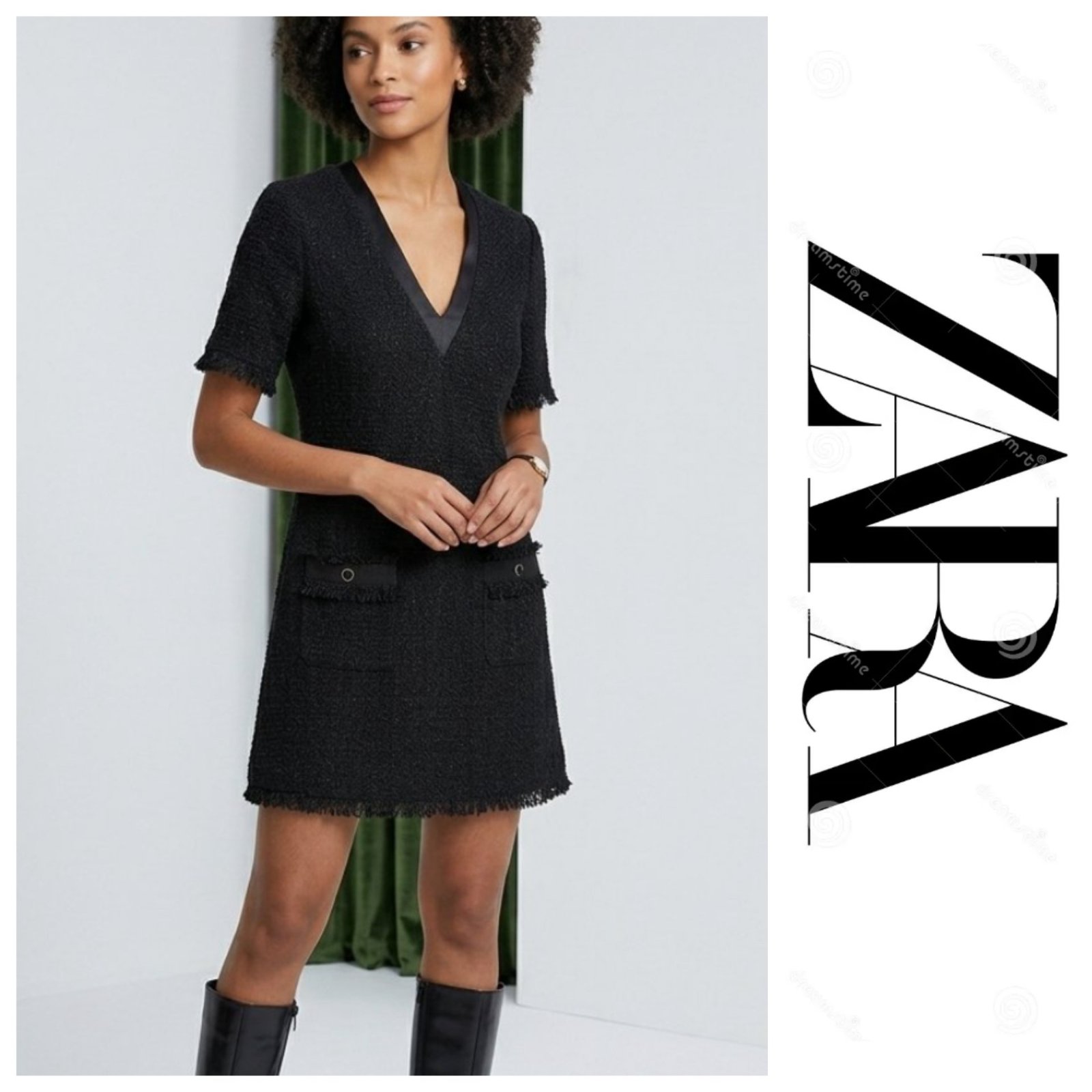 Une robe en tweed style chanel de la marque ZARA