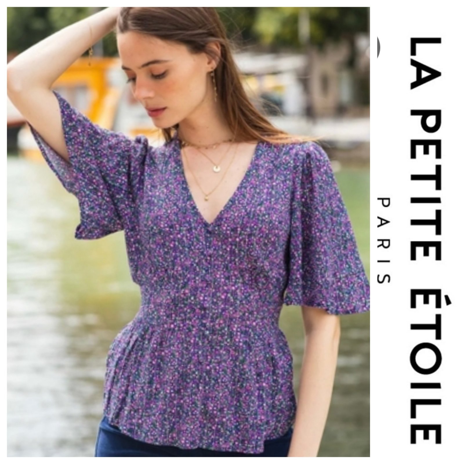 Une jolie chemise à fibres métalliques de la marque UNE PETITE ÉTOILE 