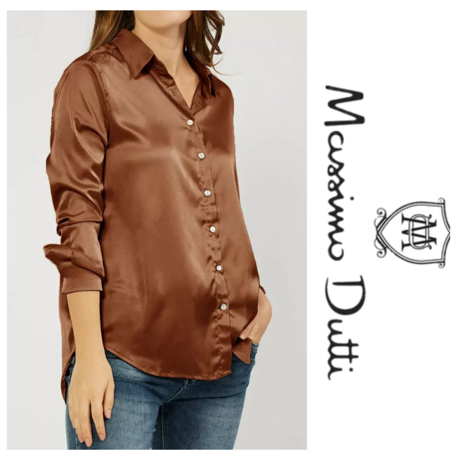 Une chemise en satin authentique de la marque MASSIMO DUTTI "PROMO 