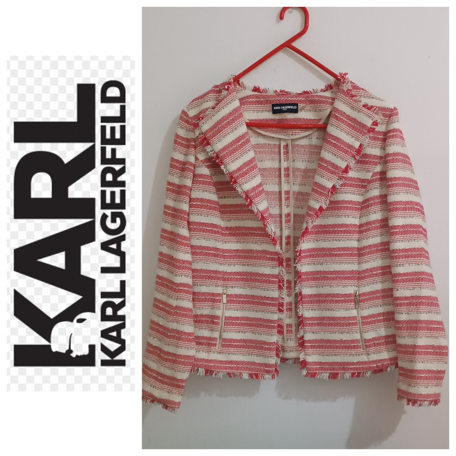 Une veste en tweed AUTHENTIQUE de la marque KARL LAGERFELD 
