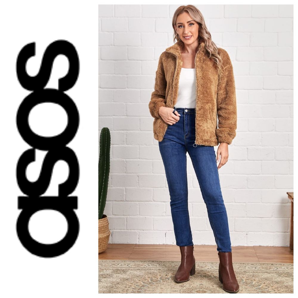 Une veste manteau en fourrure de la marque ASOS "PROMO
