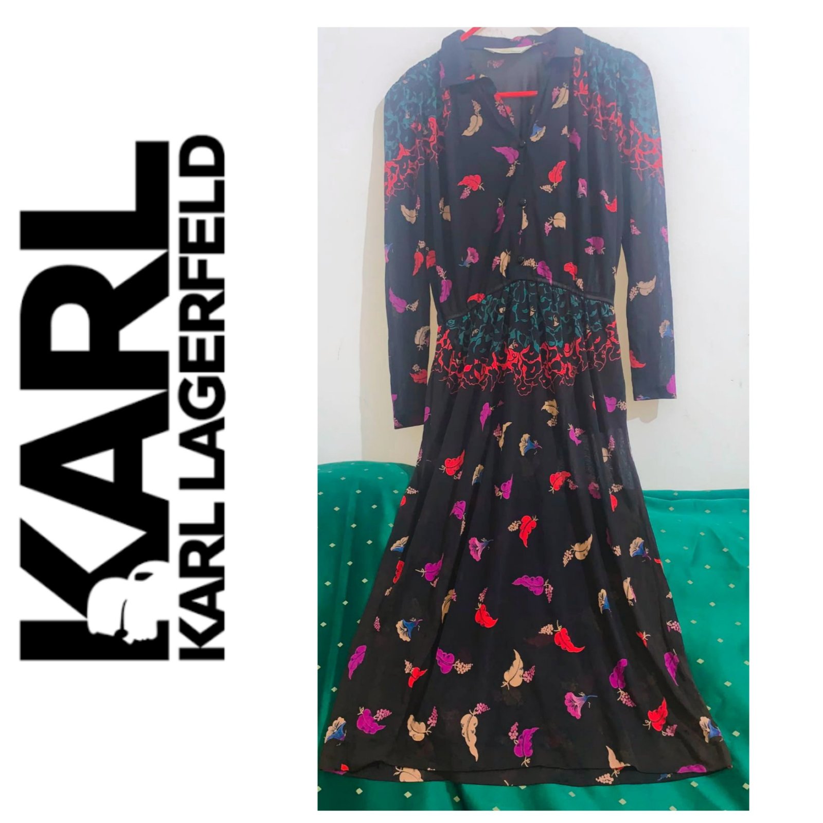 Une magnifique robe midi hyper classe AUTHENTIQUE de la marque KARL LAGERFELD 