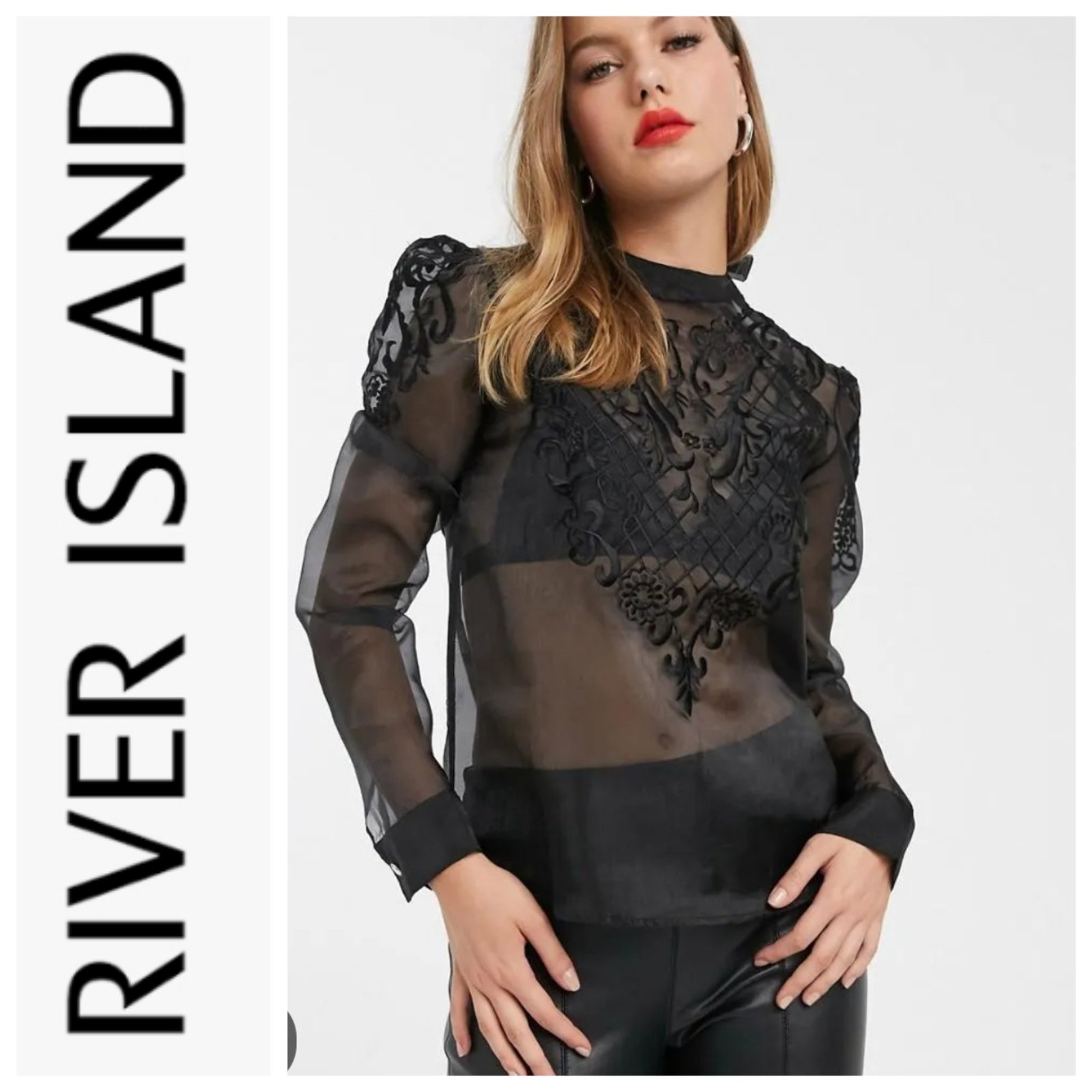 Une chemise en organza brodée de la marque RIVER ISLAND 