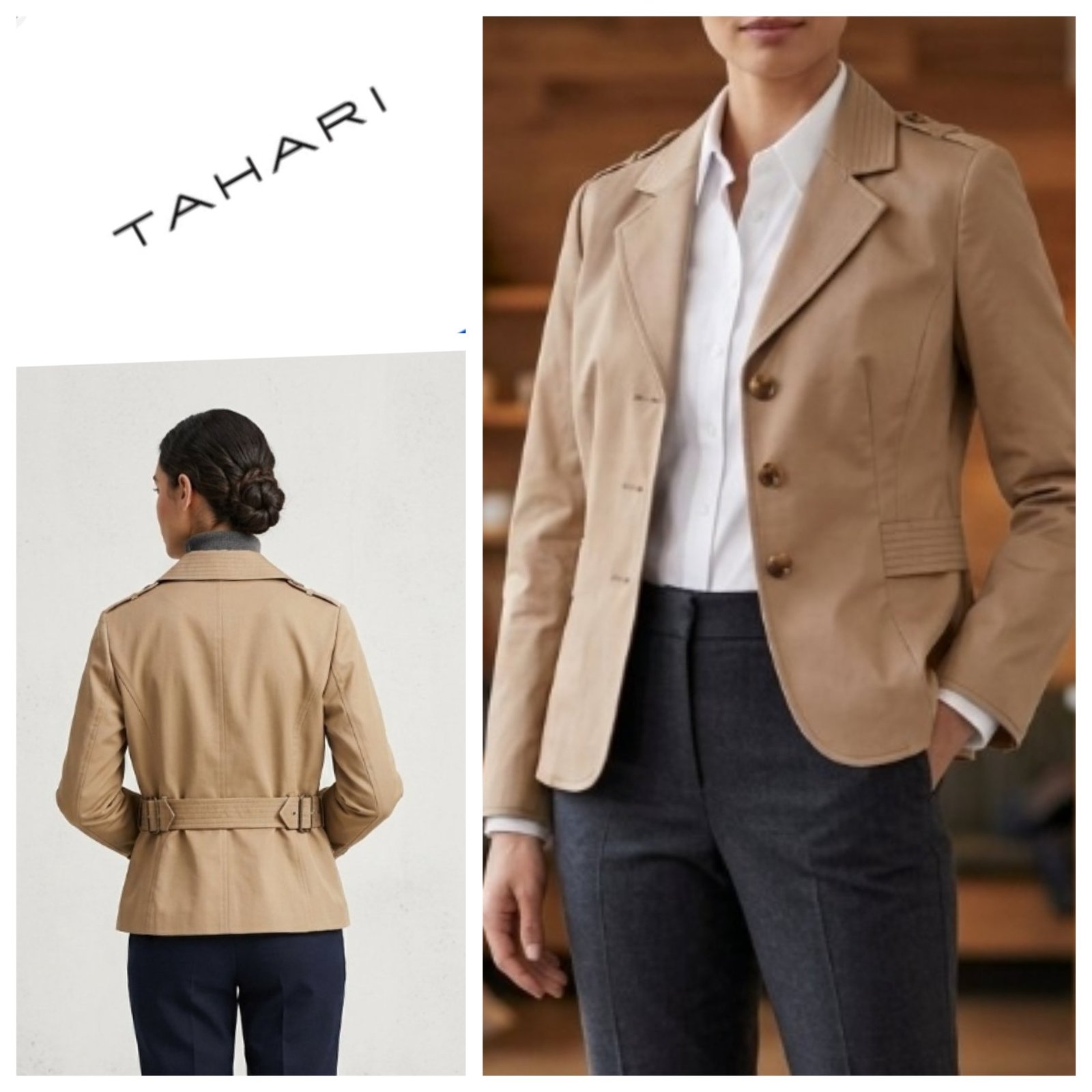 Une veste trench hyper classe de la marque TAHARI