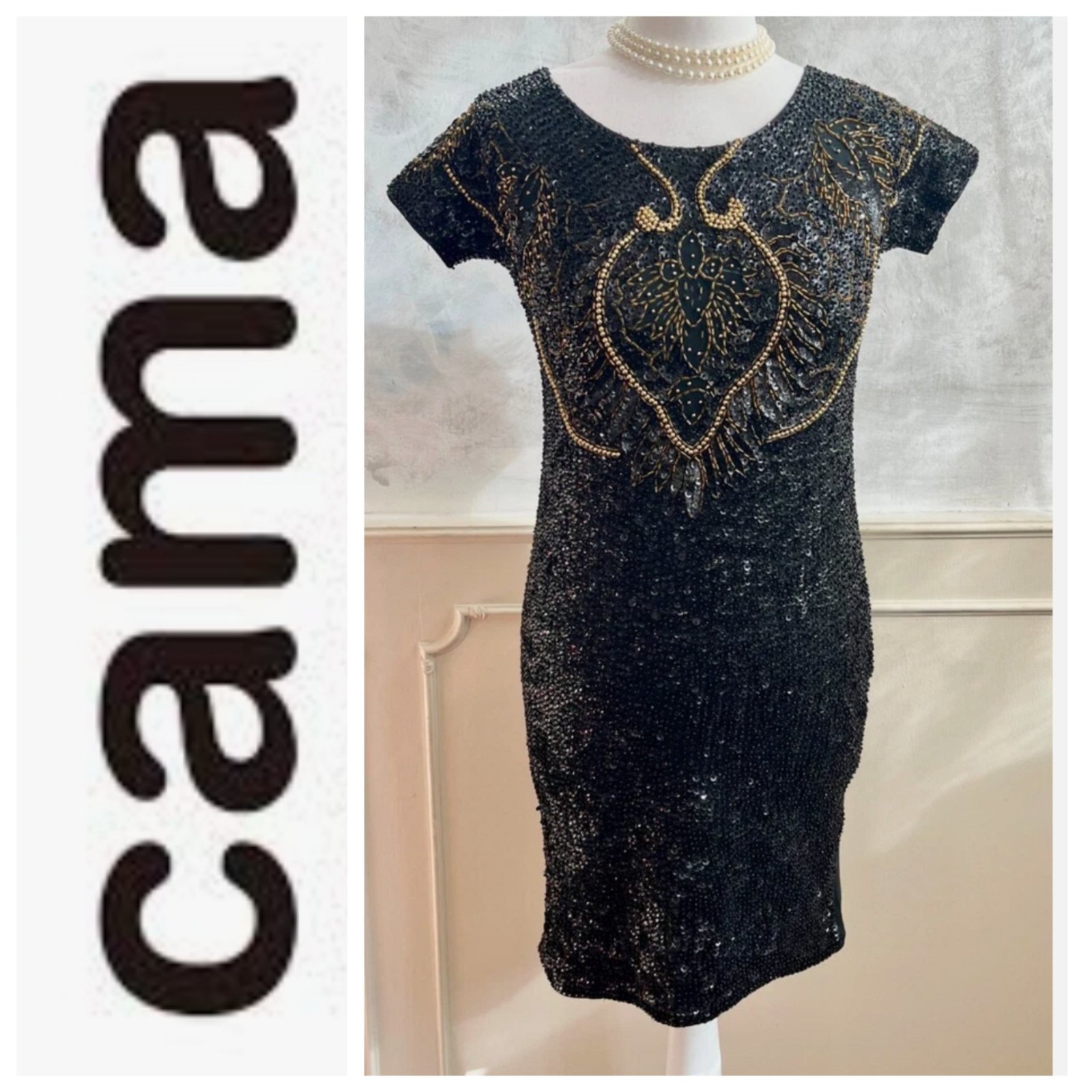 Une robe à sequins de la marque CAMA 