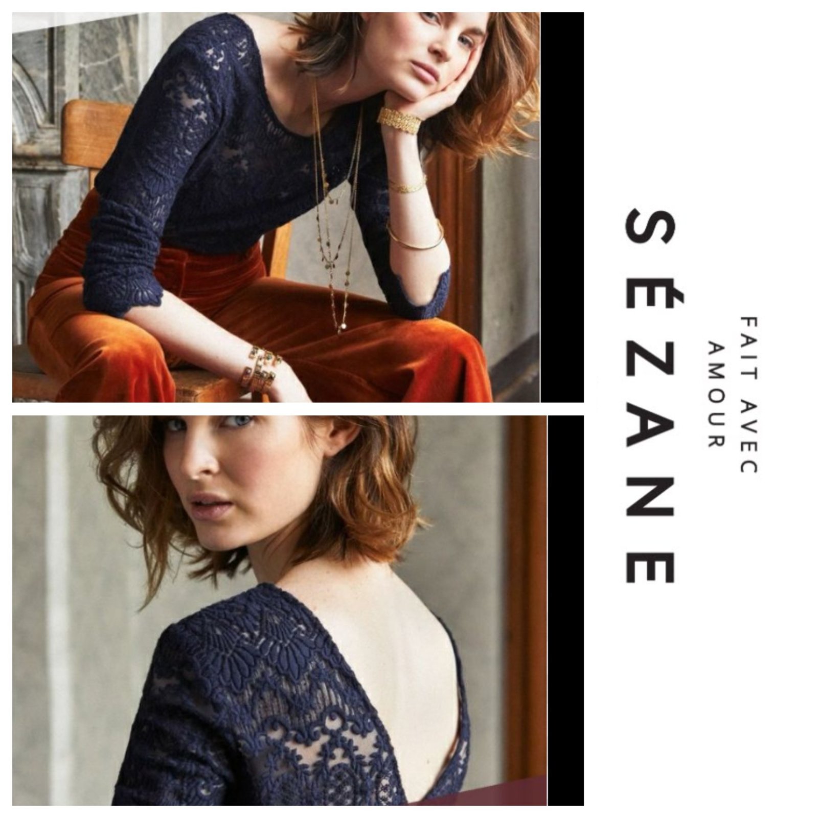 Une chemise stylée en dentelle crochet AUTHENTIQUE de la marque SÉZANNE 