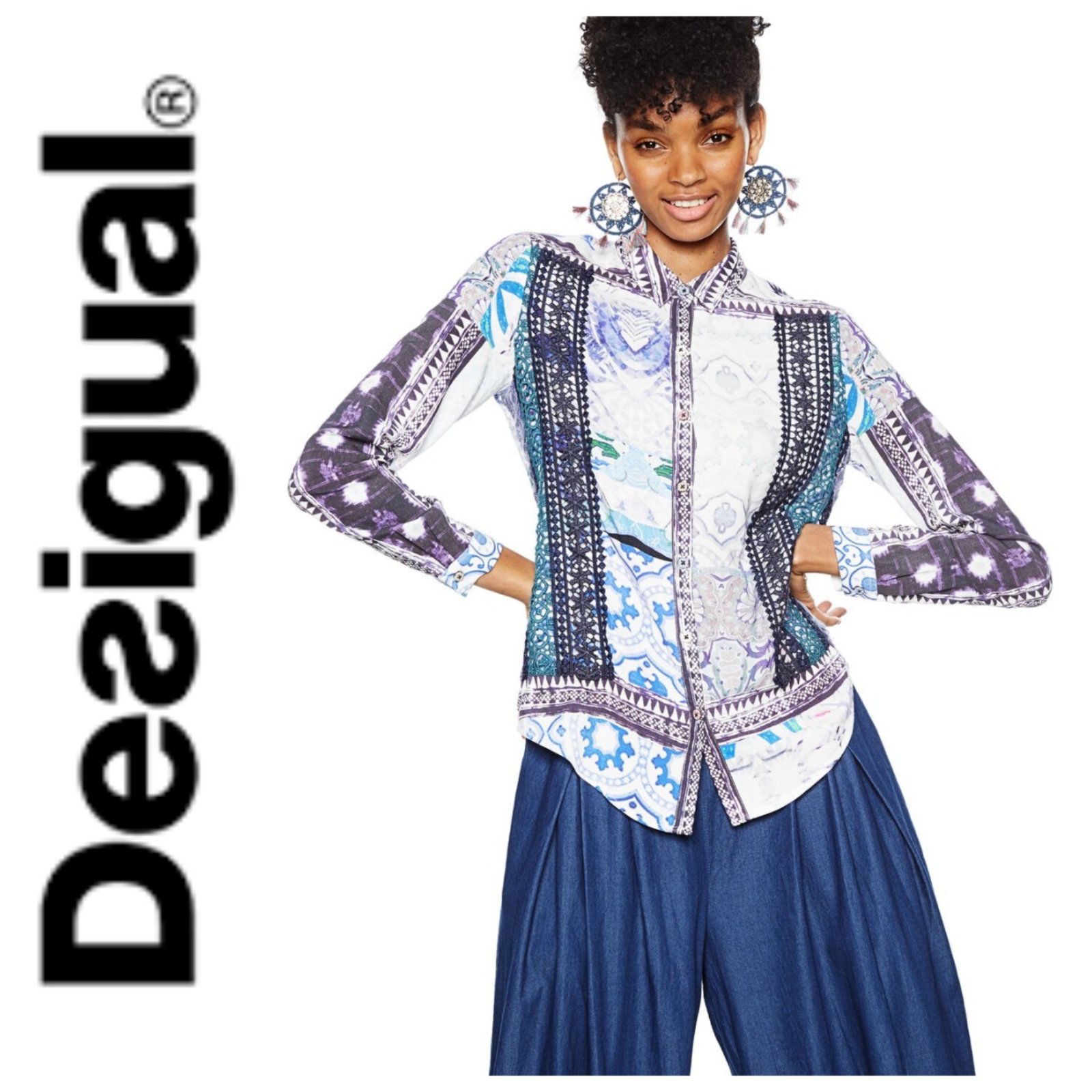 Une magnifique chemise brodée de la marque DESIGUAL 