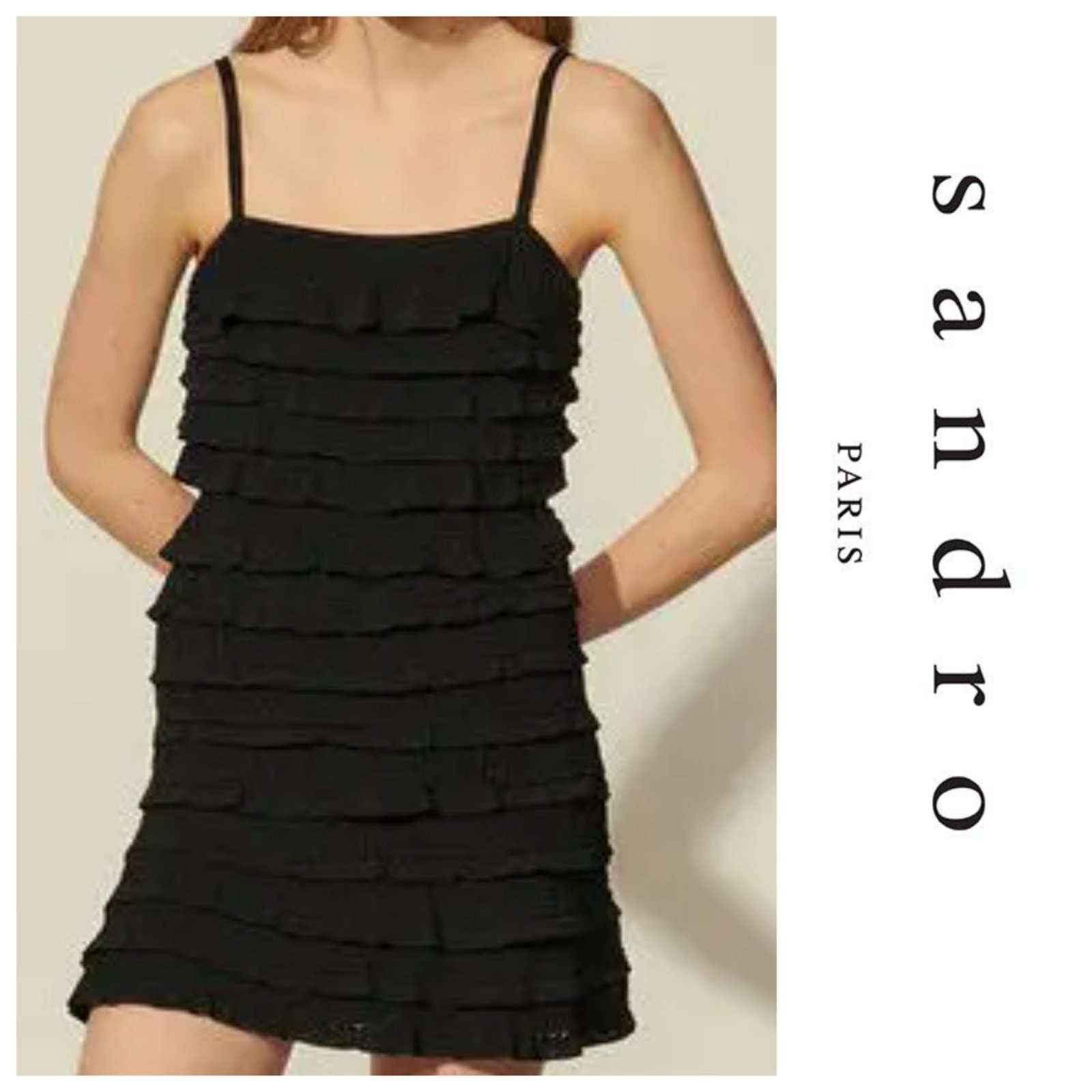 Une robe à bretelles réglables en broderie anglaise AUTHENTIQUE de la marque SANDRO "PROMO DU JOUR"