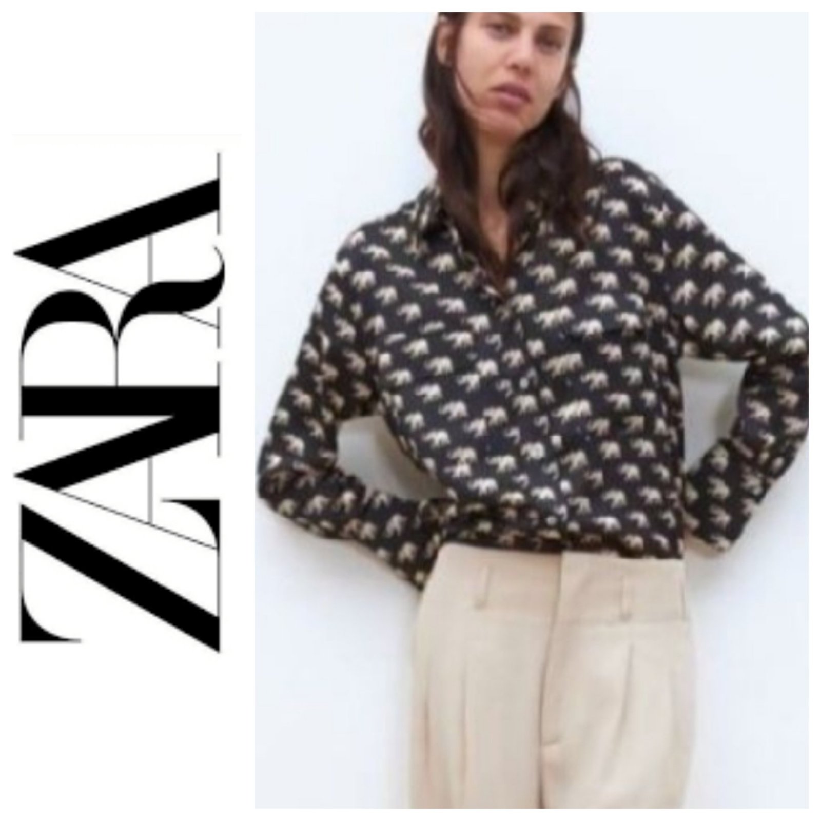 Une chemise en satin de la marque ZARA