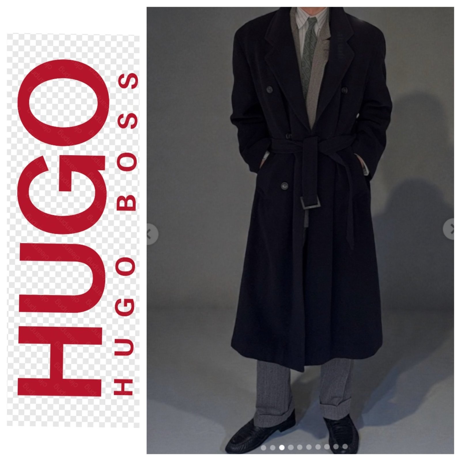 Un manteau à ceinture 100% en laine vierge AUTHENTIQUE de la marque HUGO BOSS 