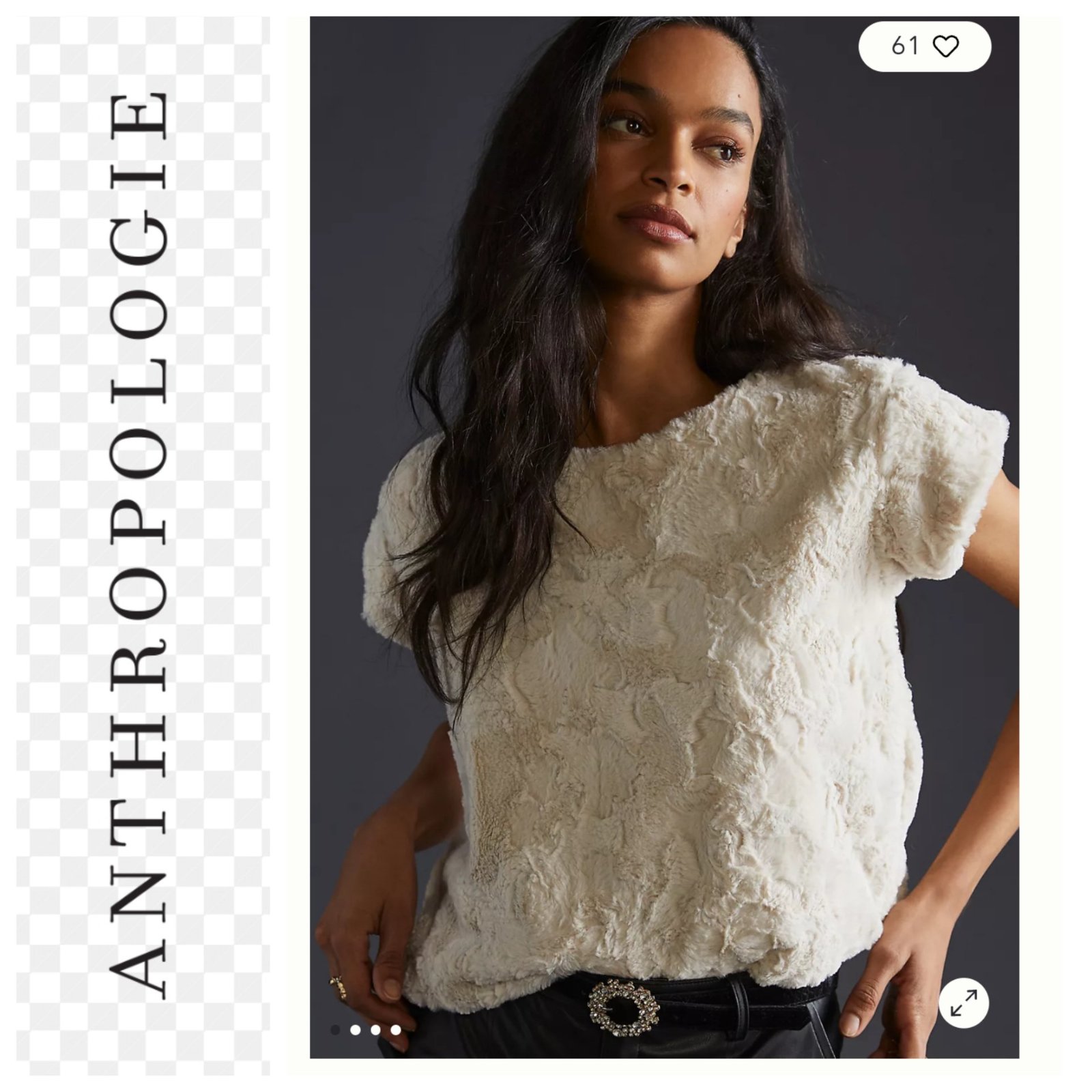 Un haut en fourrure AUTHENTIQUE de la marque ANTHROPOLOGIE 