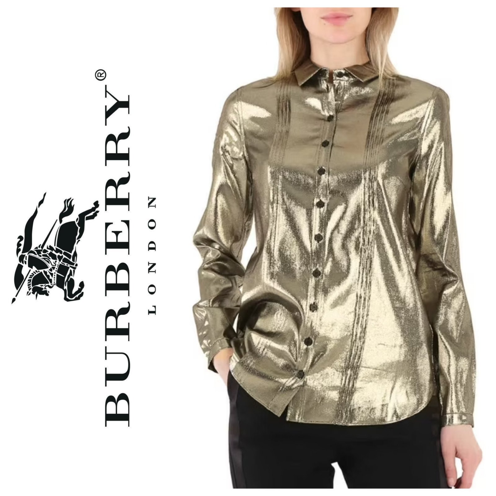 Une chemise métallique très tendance AUTHENTIQUE de la marque BURBERRY 