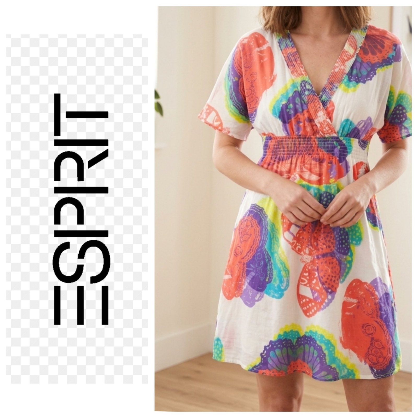 Une robe décontractée en Cotton et soie de la marque ESPRIT 