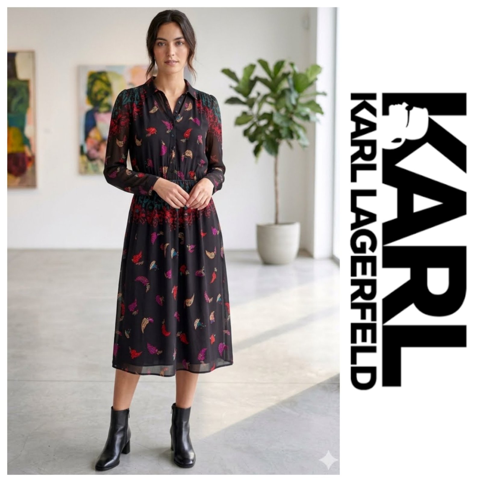 Une robe midi AUTHENTIQUE de la marque KARL LAGERFELD 